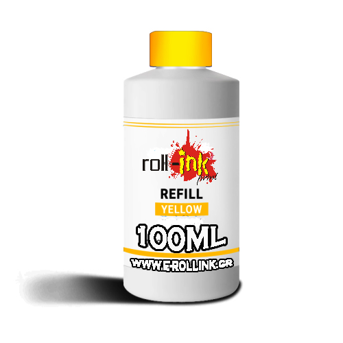Χύμα Μελάνι για HP YELLOW 100ml για γέμισμα αναγόμωση inkjet εκτυπωτή HP refill ink yellow κίτρινο